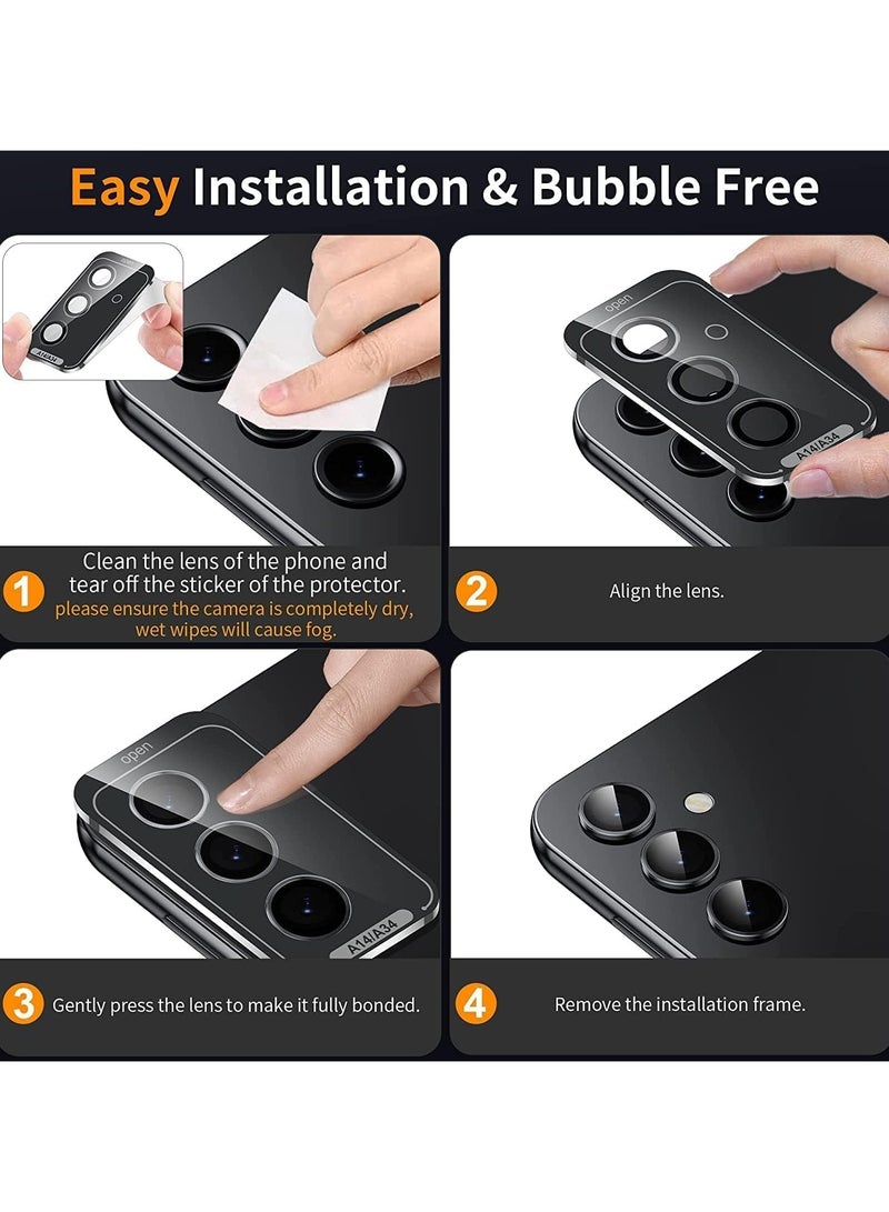 Camera Lens Protector for Xiaomi 14T Pro, Scratch-Resistant HD Clarity Ultra-Thin 9H Tempered Glass with Aluminum Edging, Individual Metal Lens Cover (Black)  - Image 5