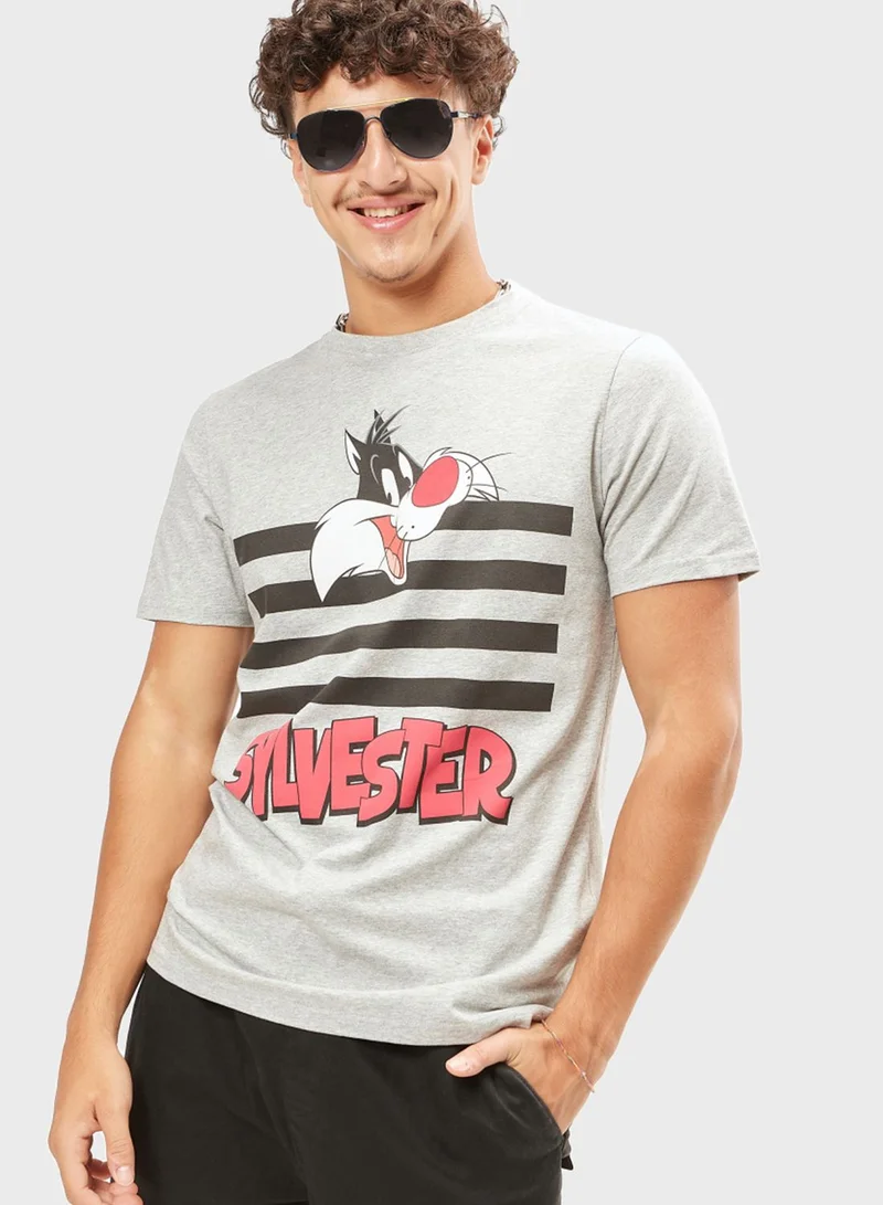 SP Characters Graphic Crew Neck T-Shirt