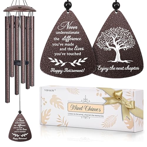 vifoew Retirement Gift for Woman Men 32 Wind Chimes Retired Gifts 2026 Happy Retirement Gifts for Women Coworker Colleague Boss Teachers Nurses Friends Going Away Gift Ideas Retirement Decorations - Image 1