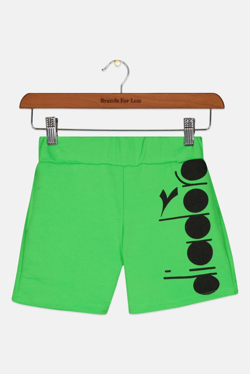 DIADORA Toddlers Boy Brand Logo Basic Shorts, Green - Image 1