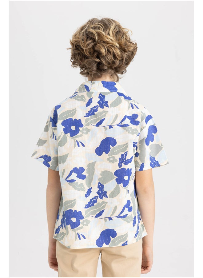 DeFacto - Boy Oversize Fit Resort Neck Woven Short Sleeve Shirt - Image 1