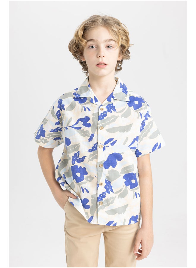 DeFacto - Boy Oversize Fit Resort Neck Woven Short Sleeve Shirt - Image 1