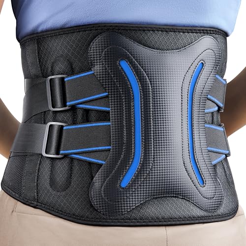 FEATOL Lower Back Brace with 5 Reinforced Stays for Women and Men, Adjustable Snug-Fit Lumbar Support Belt for Work, Size 3XL, Waist 48.4"-53.1" - Image 1