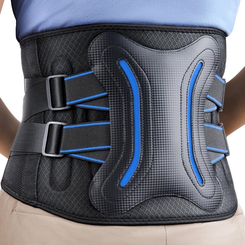 FEATOL Lower Back Brace with 5 Reinforced Stays for Women and Men, Adjustable Snug-Fit Lumbar Support Belt for Work, Size 3XL, Waist 48.4"-53.1" - Image 4