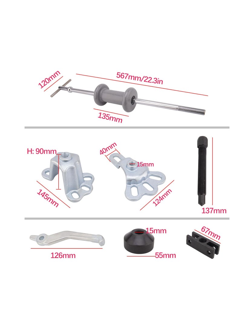 Excefore - Slide Hammer Puller Set, 9 Way Slide Hammer Puller Set, Large Slide Hammer, Hub Hammer, Wheel Hub Puller Tool, Bearing Slide Hammer Puller Set, Internal and External Puller - Image 1