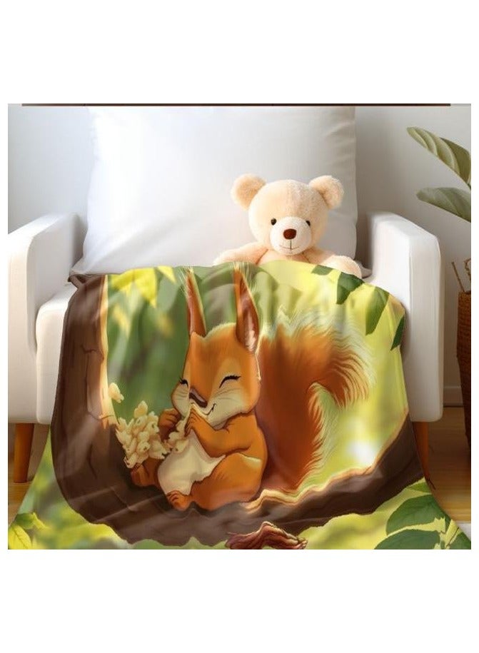 عام بطانية رقيقة من الفانيلا الكرتونية للأطفال أو الطلاب (دافئة ومريحة ومناسبة للنوم والألعاب) 100 سم * 150 سم - 370 - Image 1