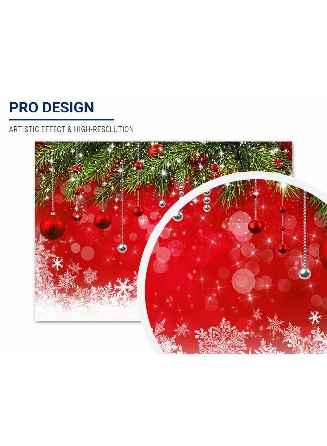 Allenjoy 7x5ft Snowflake Christmas Backdrop for Winter New Year Eve Photography Family Party Birthday Glitter Bokeh Sparkle Red Merry Xmas Background Baby Shower Decoration Photo Booth Props - Image 2