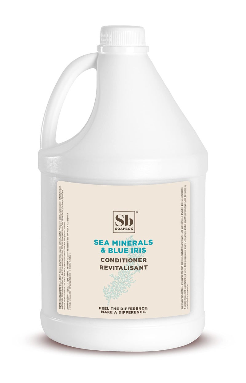 Soapbox Hair Conditioner Sea Minerals  Blue Iris Hydrating Vegan Color Safe Sulfate Free  Silicone Free Conditioner Refill for Home  Professional Use  Gallon Size