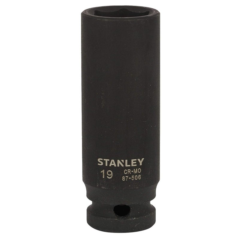 Stanley STANLEY STMT875068B 12inch 19mm ChromeMolybdenum Steel Impact Deep Socket Black  - Image 1