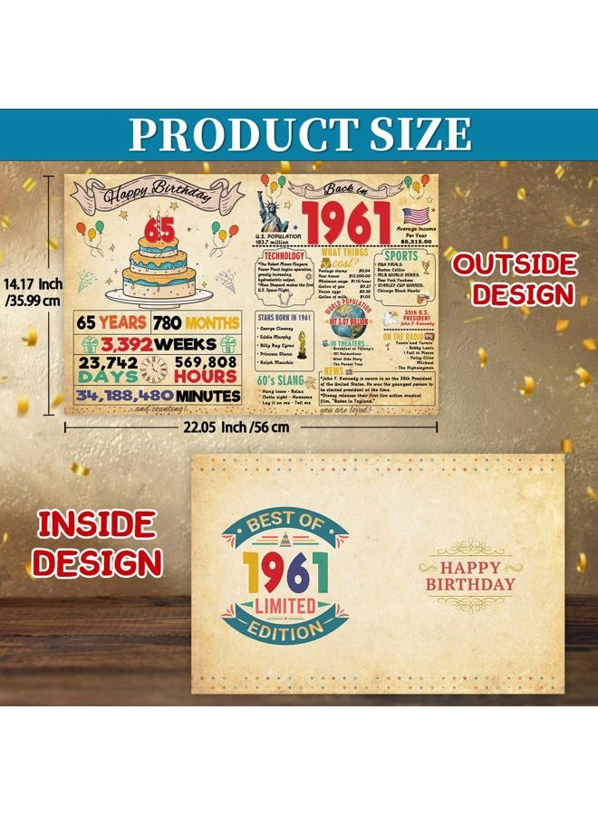 FANCYLUCKY Funny 65th Birthday Card Gifts for Women Men, Retro 65th Birthday Decorations for Grandpa Grandma, Bday Gifts for 65 Year Old Woman Man - Image 2