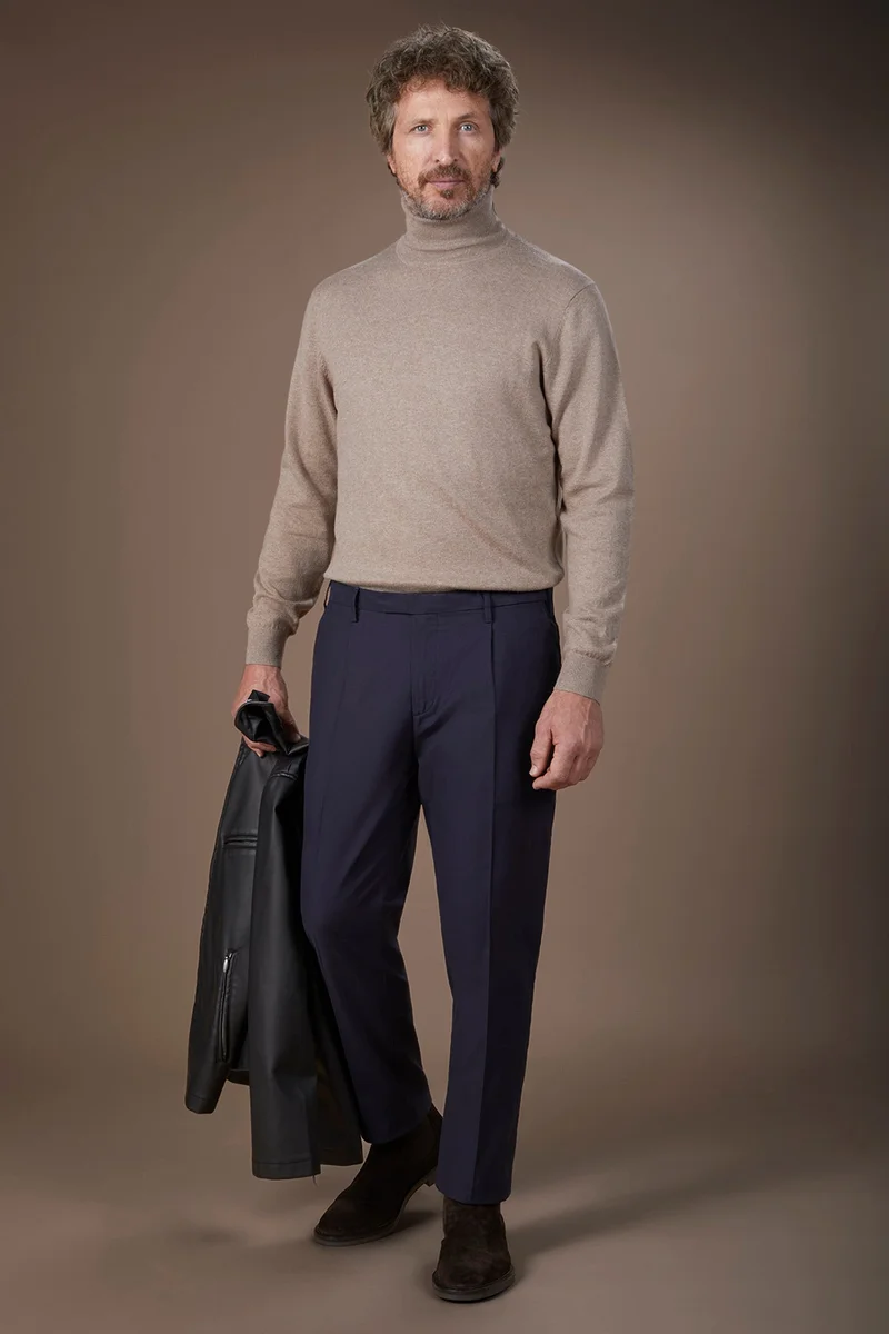 Doppelganger Blue Classic regular fit twill trousers for men - DK Blue for Men | Best Price UAE