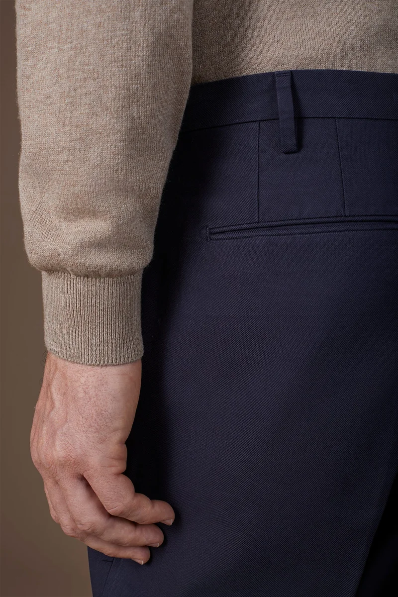 Doppelganger Blue Classic regular fit twill trousers for men - DK Blue for Men | Best Price UAE