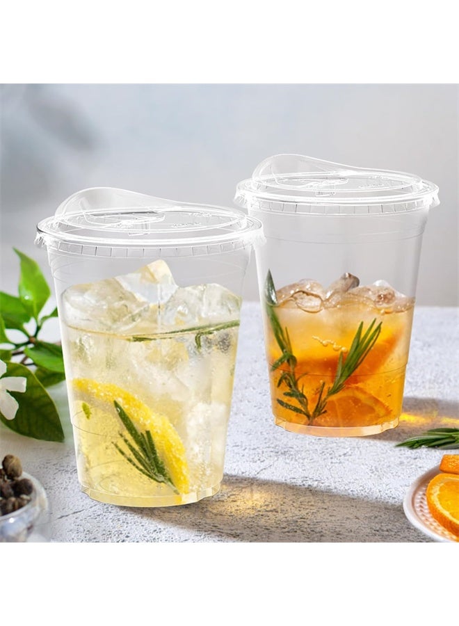 هومستر 50 حزمة 16 أوقية أكواب بلاستيكية واضحة مع الأغطية ، قوية ، أكواب قهوة ثلجية آمنة للأغذية مع الأغطية ، أكواب بلاستيكية قابلة للتخلص للمشروبات الباردة - Image 4
