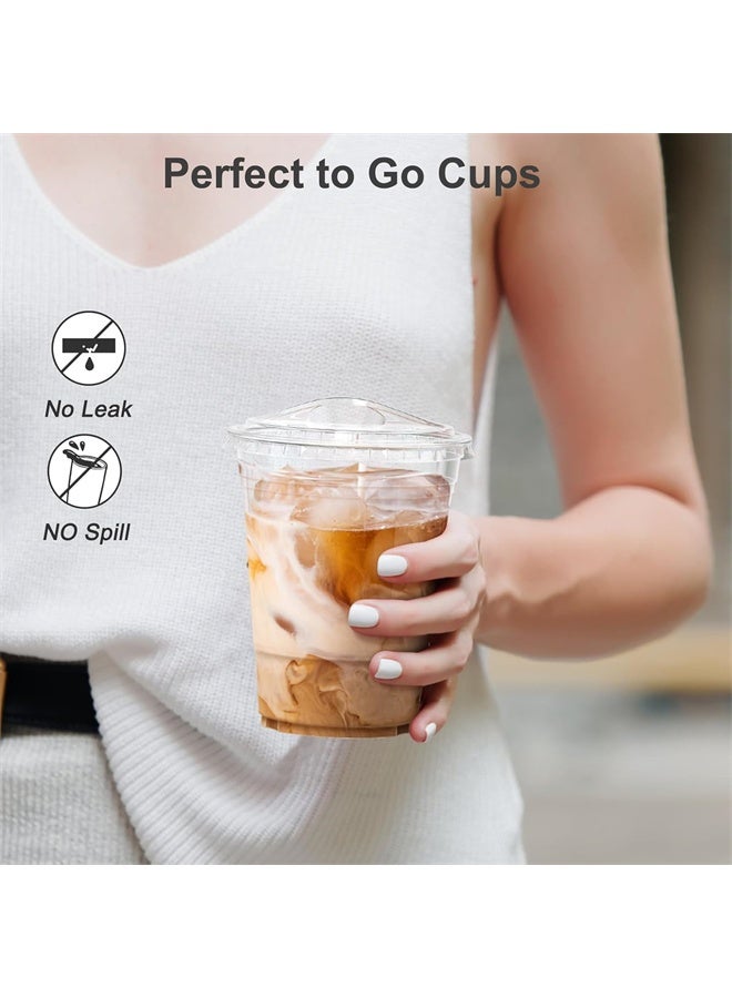 هومستر 50 حزمة 16 أوقية أكواب بلاستيكية واضحة مع الأغطية ، قوية ، أكواب قهوة ثلجية آمنة للأغذية مع الأغطية ، أكواب بلاستيكية قابلة للتخلص للمشروبات الباردة - Image 3
