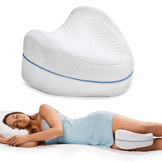 Click Charm Contoured Memory Foam Knee Pillow for Sleeping - Sciatica, Back & Hip Pain Relief - Ergonomic Design with Washable Cover - Image 5