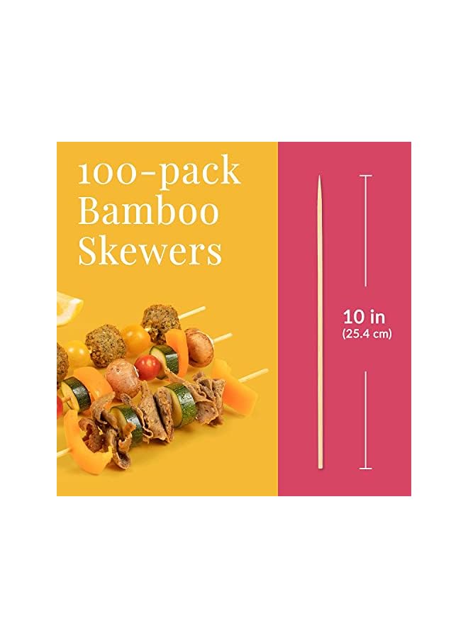 IAF Pack Bamboo Skewers For Grilling, 10 Inch Brown Wooden Skewers For Crafts Bbq, Bamboo Sticks, Natural Bamboo, For Kabobs, Crafts And Outdoor Partie, Shish Kebobs And Fruit Crafting - Image 3