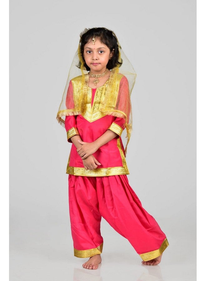 بوك ماي كوستيوم زي الرقص الشعبي البنجابي "جيدها" (متعدد الألوان) من BookMyCostume للفتيات والإناث من سن 3 إلى 4 سنوات - Image 5