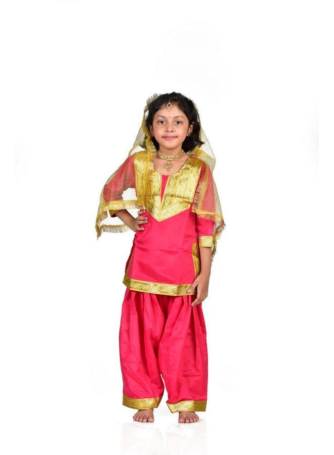 بوك ماي كوستيوم زي الرقص الشعبي البنجابي "جيدها" (متعدد الألوان) من BookMyCostume للفتيات والإناث من سن 3 إلى 4 سنوات - Image 1