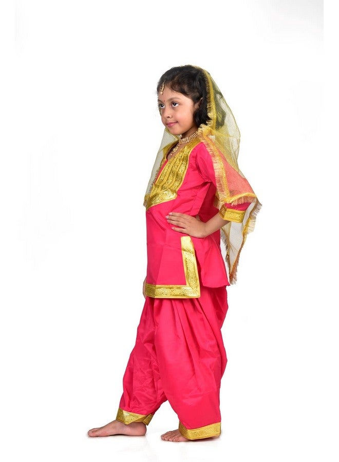 بوك ماي كوستيوم زي الرقص الشعبي البنجابي "جيدها" (متعدد الألوان) من BookMyCostume للفتيات والإناث من سن 3 إلى 4 سنوات - Image 2