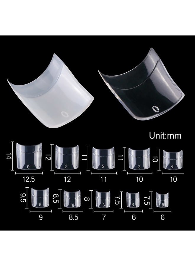 Beuniar Acrylic Natural Nail Tips 500Pcs Short French Artificial Square False Tip for Manicure with Storage Box - Image 2