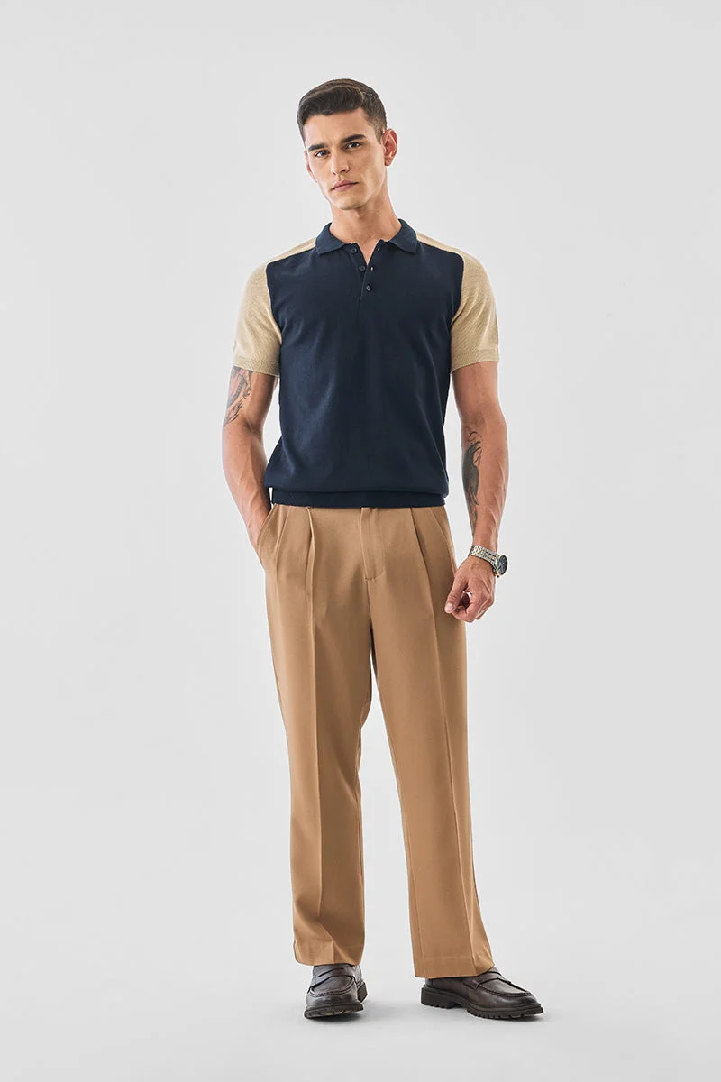 SNITCH Regular Fit Colour-block Polo T-Shirt