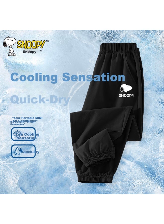 Snoopy Kids Summer Boys Ice Silk Quick-dry Sports Pants New Cool And Mosquito-repellent Thin Trousers