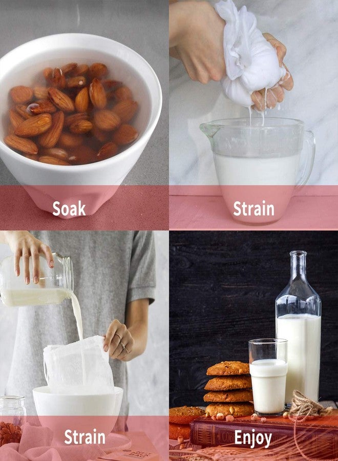 GOGOUP Nut Milk Bag 2 Pcs, GOGOUP 12"X12" Reusable Strainer Bags Food Straining Cloth 150&200 Micron Fine Mesh Nylon Filter Bags for Almond Milk, Juice, Cold Brew, Coffee, Tea, Yogurt, Cheese, Bone Broth - Image 5