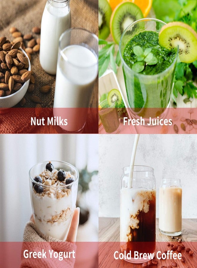 GOGOUP Nut Milk Bag 2 Pcs, GOGOUP 12"X12" Reusable Strainer Bags Food Straining Cloth 150&200 Micron Fine Mesh Nylon Filter Bags for Almond Milk, Juice, Cold Brew, Coffee, Tea, Yogurt, Cheese, Bone Broth - Image 4