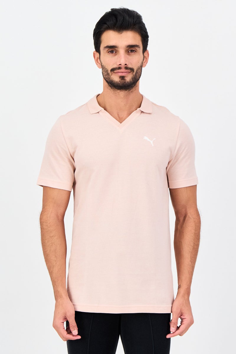 PUMA Men Sportswear Fit Short Sleeve Outdoor Polo Shirt, Light Pink - Image 1