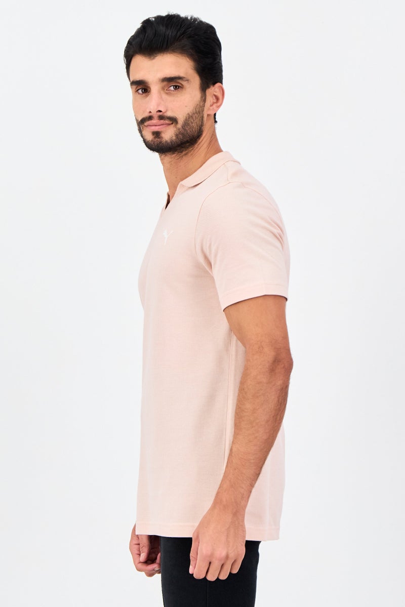 PUMA Men Sportswear Fit Short Sleeve Outdoor Polo Shirt, Light Pink - Image 2