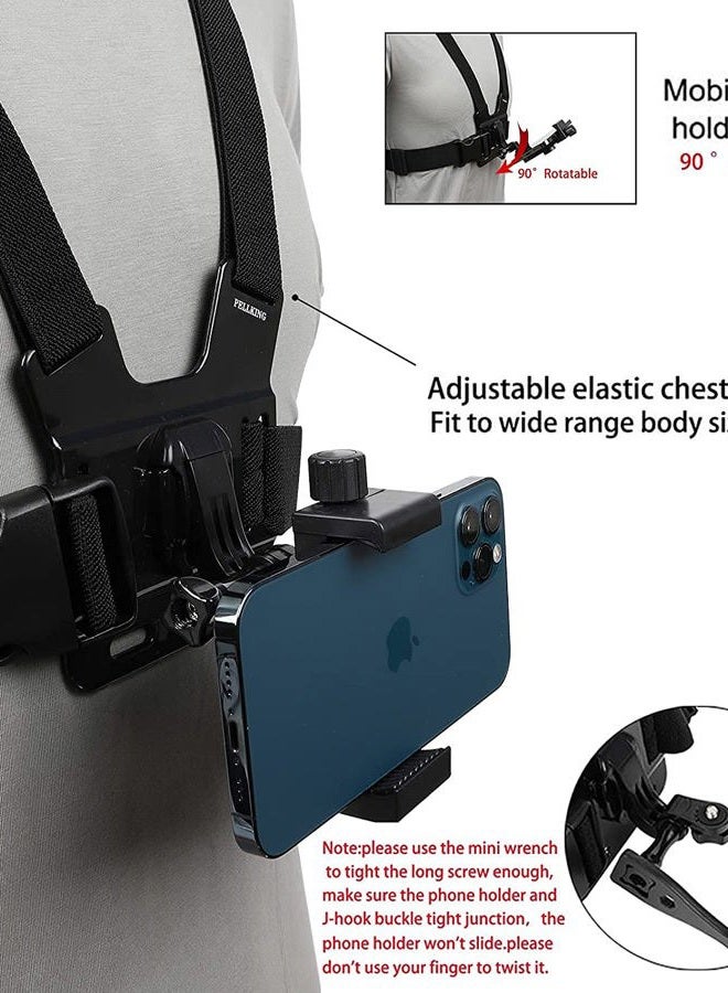 PELLKING Mobile Phone Chest Mount Harness Strap Holder Cell Phone Clip Action Camera POV for Samsung iPhone Plus etc - Image 3