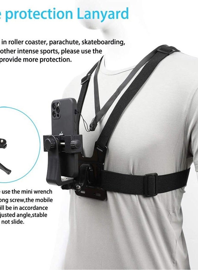 PELLKING Mobile Phone Chest Mount Harness Strap Holder Cell Phone Clip Action Camera POV for Samsung iPhone Plus etc - Image 5