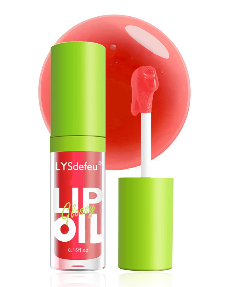 LYSdefeu Lip Oil Lip Glaze-1Pcs Hydrating Red Lip Glow Oil,Shiny Transparent Tint Lip Gloss Plumping,Long Lasting Non-sticky Clear Glow Reviver Lip Care Oil, Christmas Makeup Gift for Women Girl-05# - Image 1