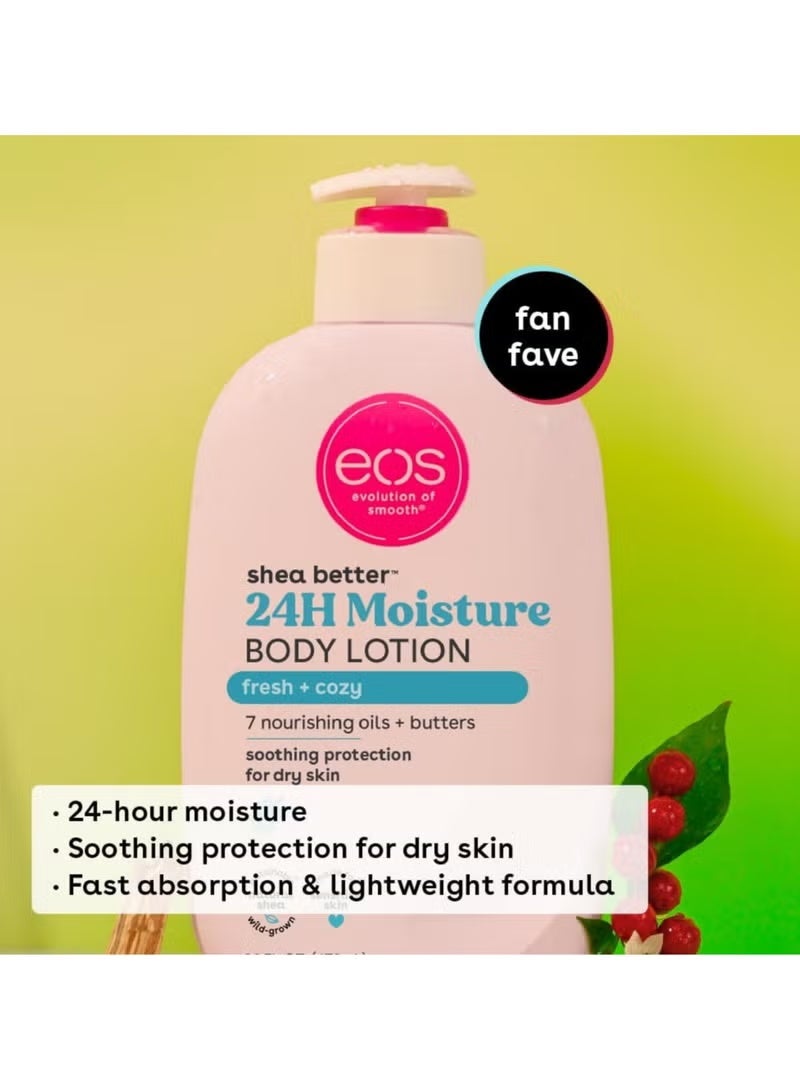 EOS Shea Better Body Lotion – Fresh & Cozy 473ml | 24-Hour Moisture, Lightweight & Non-Greasy - Image 3