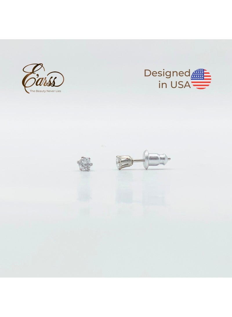 ايرس 3 ملم مكعب زركونيا مستدير فضي | الفولاذ المقاوم للصدأ - Image 4