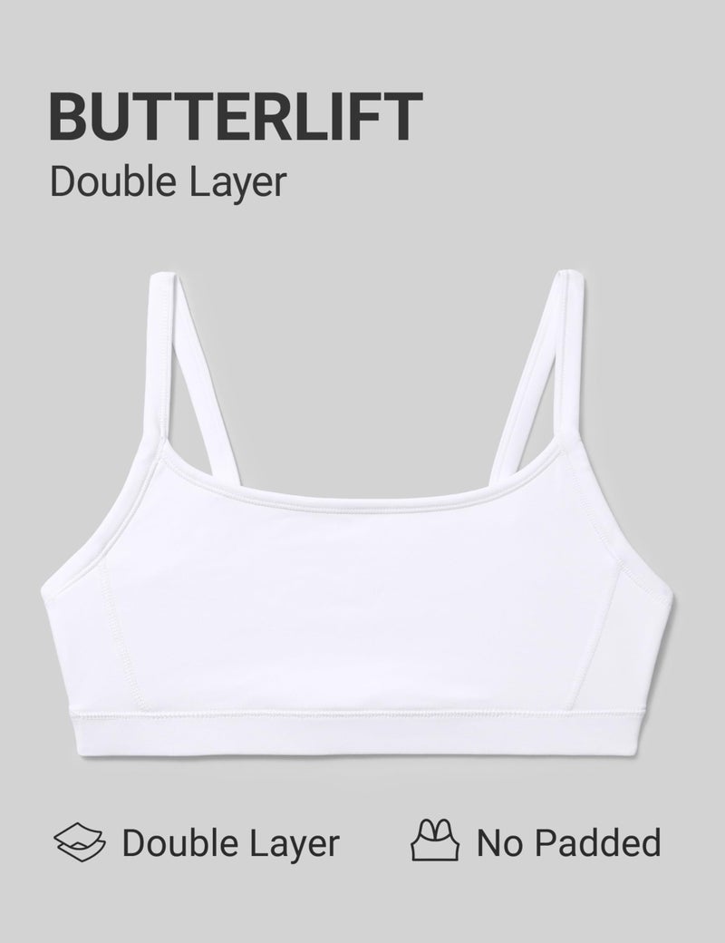 Women's Scoop Neck Sports Bra, Wireless Light Support Double Lined Workout Bra for Yoga and Gym - Image 3