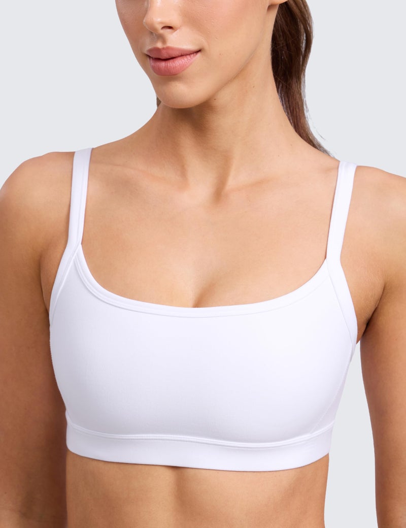Women's Scoop Neck Sports Bra, Wireless Light Support Double Lined Workout Bra for Yoga and Gym - Image 5