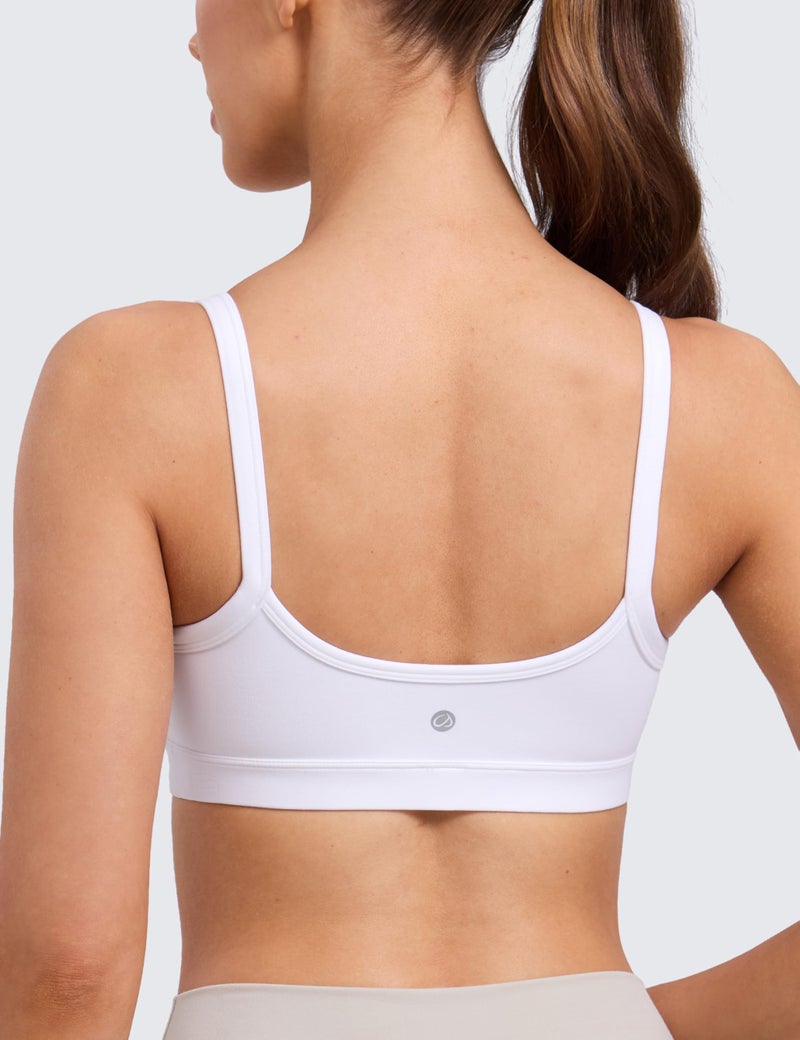Women's Scoop Neck Sports Bra, Wireless Light Support Double Lined Workout Bra for Yoga and Gym - Image 2