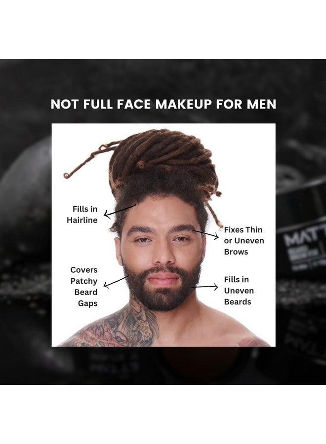 MATTR Beard/Brow Fix Cosmetic Solutions For Men Hair Filler And Growth Promoting Dye For Patchy Beards Grey Hair Coverage Hairlines & Eyebrows Vegan Makeup Travelsize Jar 15G (Brown)  - Image 2