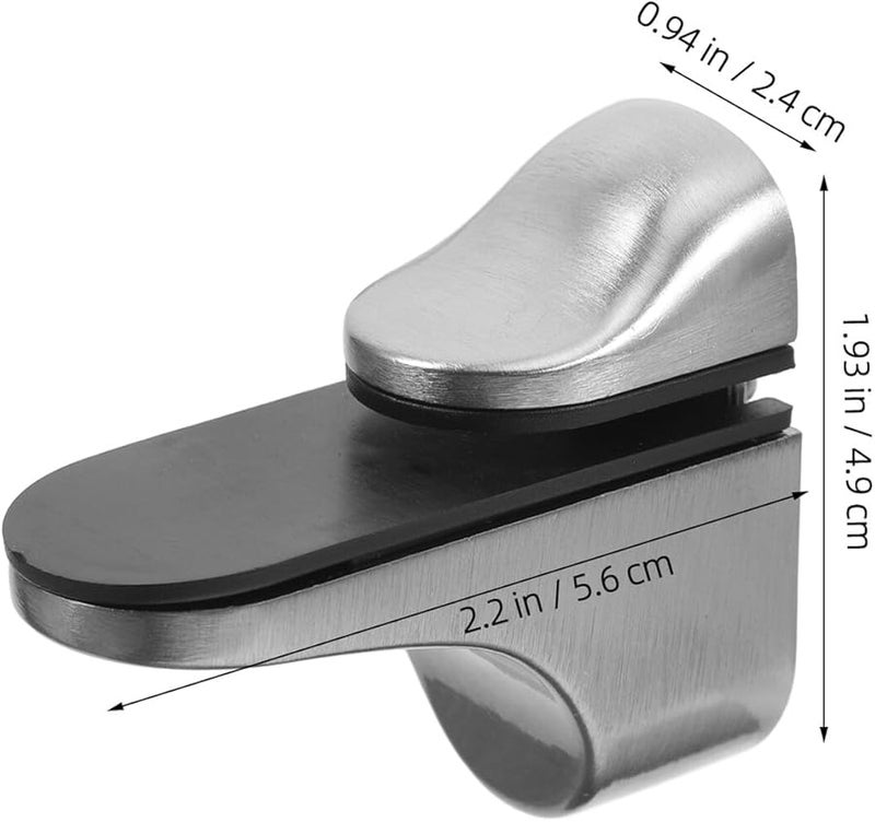 2Pcs Brushed Nickel Adjustable Glass Gripper Clamp Wall Mounted Shelf Holder - Image 3