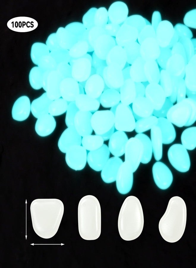 Bilkeru 100 Pcs Luminous Pebbles, Glow in The Dark Garden Pebbles Stones Luminous Fish Tank Aquariums Rocks for DIY, Fish Tank, Potted Plants,Succulents Decorative, Outdoor Indoor Use (White) - Image 2