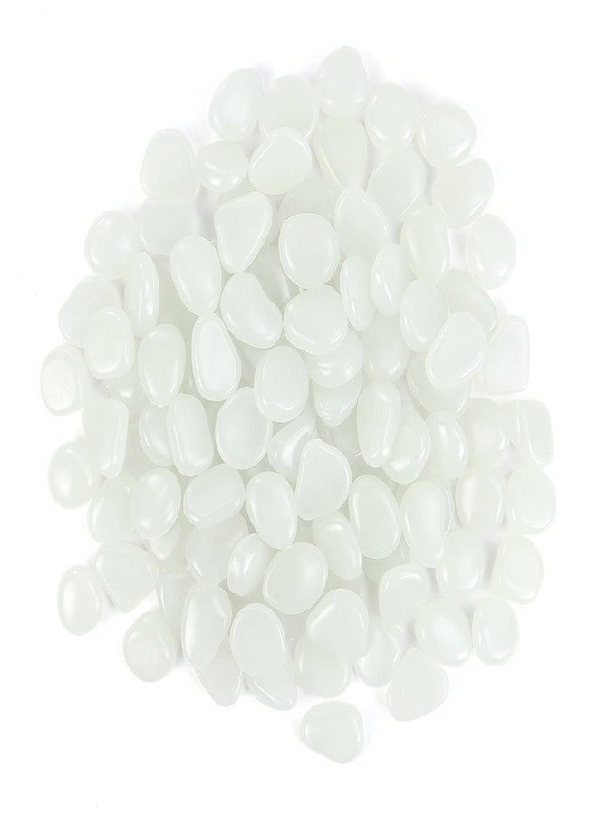Bilkeru 100 Pcs Luminous Pebbles, Glow in The Dark Garden Pebbles Stones Luminous Fish Tank Aquariums Rocks for DIY, Fish Tank, Potted Plants,Succulents Decorative, Outdoor Indoor Use (White) - Image 1