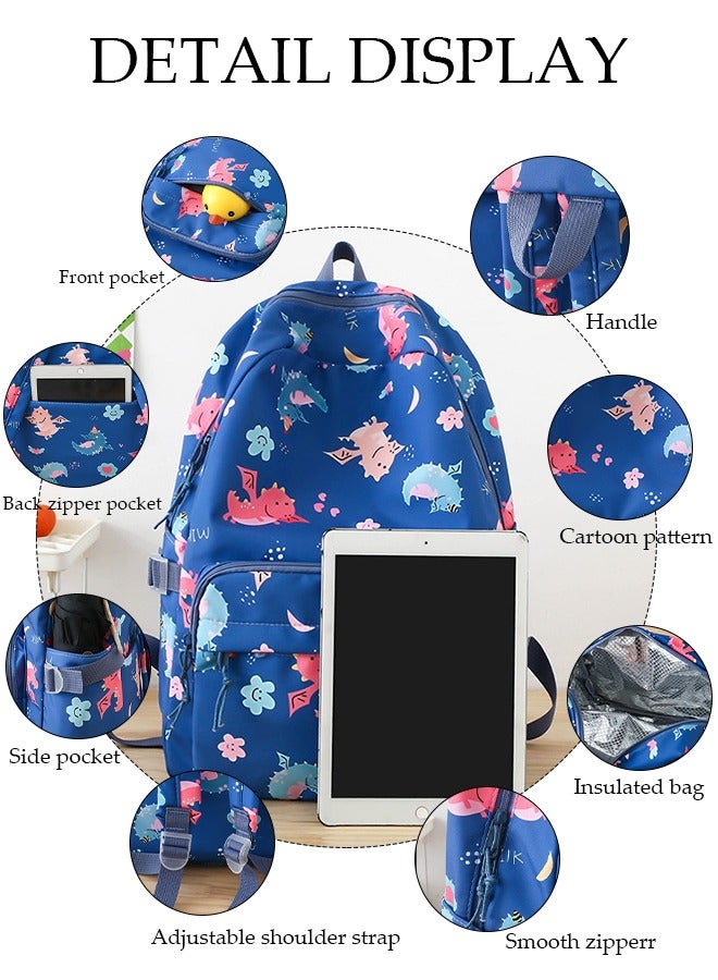 DUNISO 3PCS Kids School Backpack Set Canvas Laptop School Bag Sets for Kids with Lunch Bag,Pencil Box,Large-capacity Bookbag for Girls Boys Back to School Supplies - Image 5