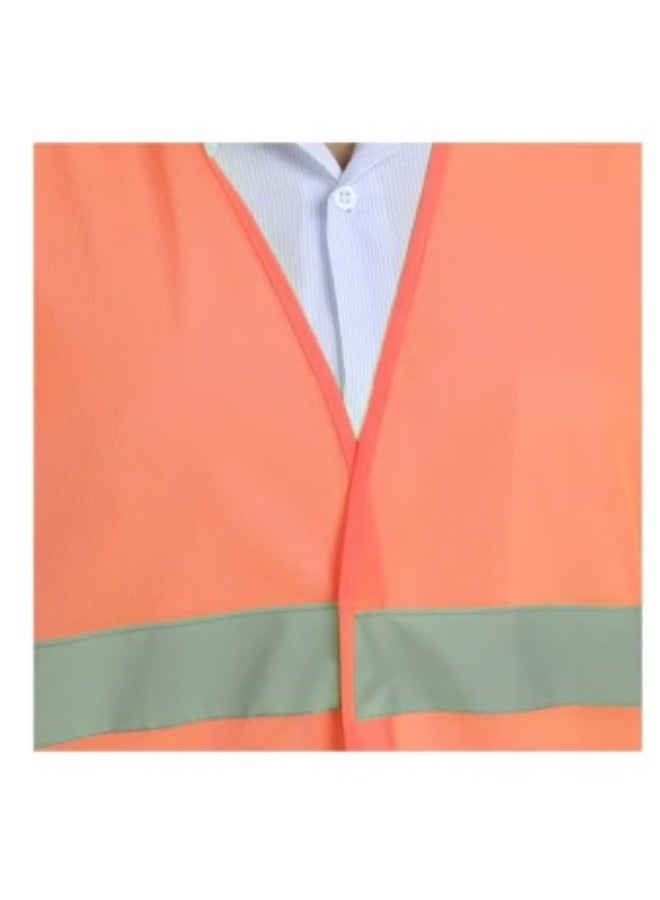 High Visibility Safety Vest with 2 Reflective Strips, Reflective Vest for Night Work, Traffic Work, Surveyors, Construction Security Guards, Orange - Image 2