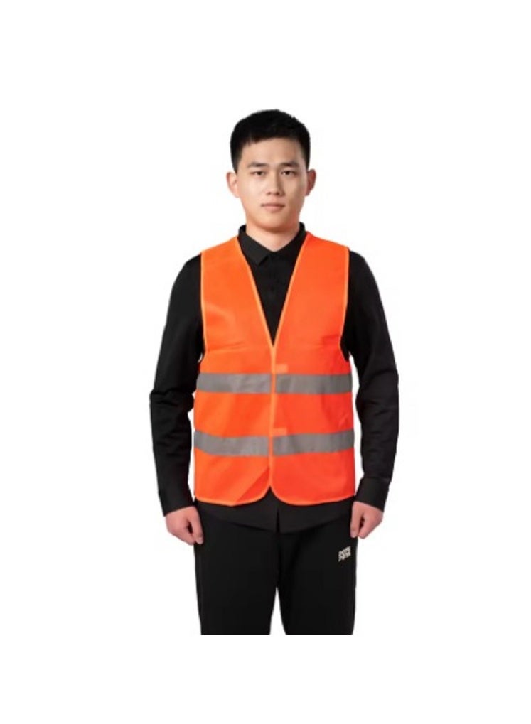 High Visibility Safety Vest with 2 Reflective Strips, Reflective Vest for Night Work, Traffic Work, Surveyors, Construction Security Guards, Orange - Image 3