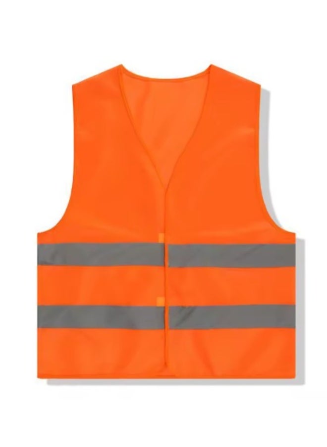 High Visibility Safety Vest with 2 Reflective Strips, Reflective Vest for Night Work, Traffic Work, Surveyors, Construction Security Guards, Orange - Image 4