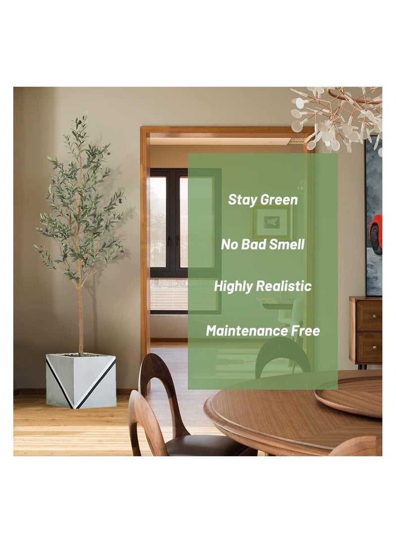 Generic Artificial Olive Tree - 150CM Tall Silk Olive Tree with Realistic Trunk & Leaves – All-Year-Round Home Decor  - Image 2