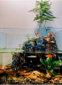 Generic 2pcs Resin fish tank decoration landscape scene cute fishing cat statue figurine decoration aquarium decoration miniature animal toy aquarium decoration theme decoration  - Image 2