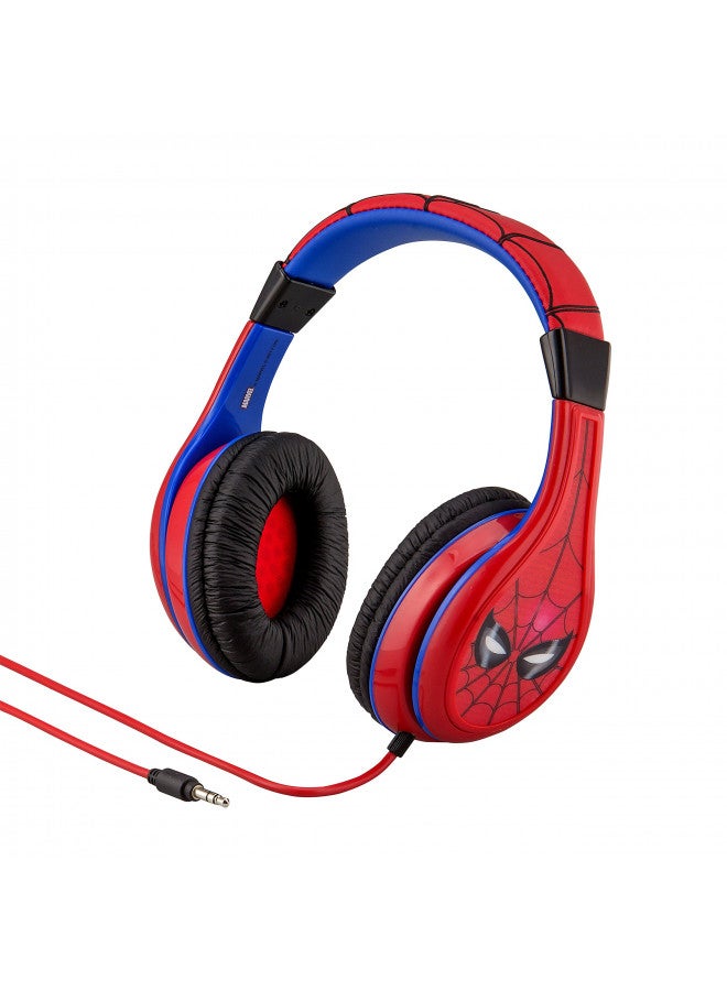 eKids Spiderman Kids Headphones, Adjustable Headband, Stereo Sound, 3.5Mm Jack, Wired, Tangle-Free, Volume Control, Childrens Headphones Over Ear for School Home, Travel - Image 3