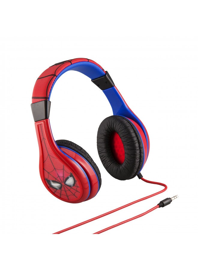 eKids Spiderman Kids Headphones, Adjustable Headband, Stereo Sound, 3.5Mm Jack, Wired, Tangle-Free, Volume Control, Childrens Headphones Over Ear for School Home, Travel - Image 2